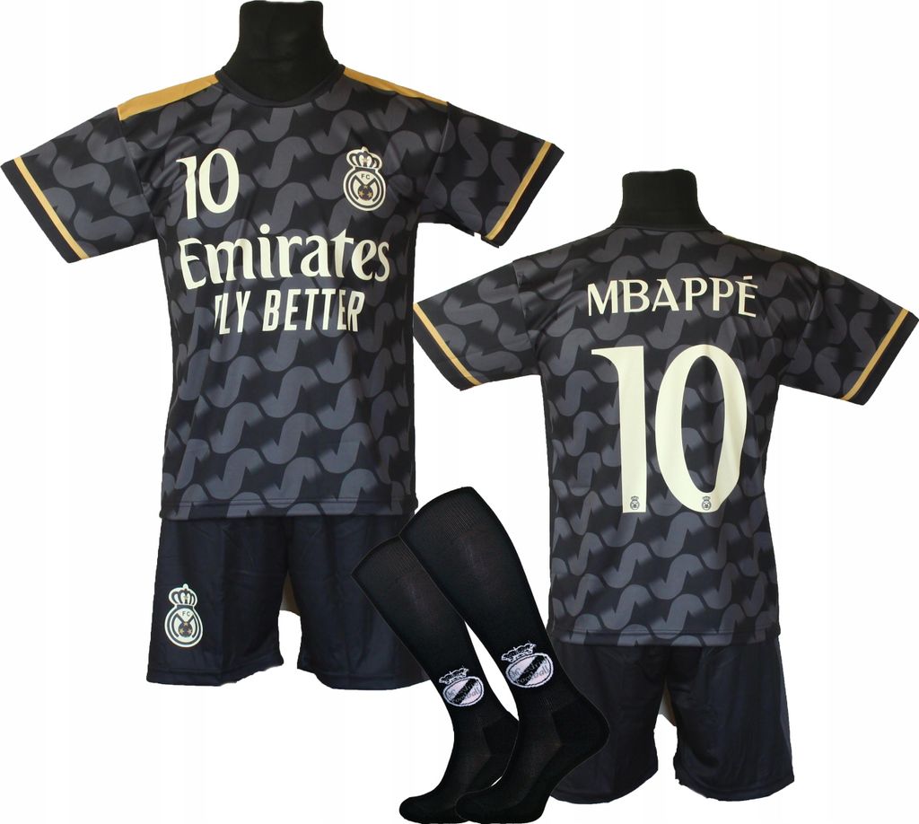 Schwarzes MBAPPE-Fußballtrikot + Socken - BG 128