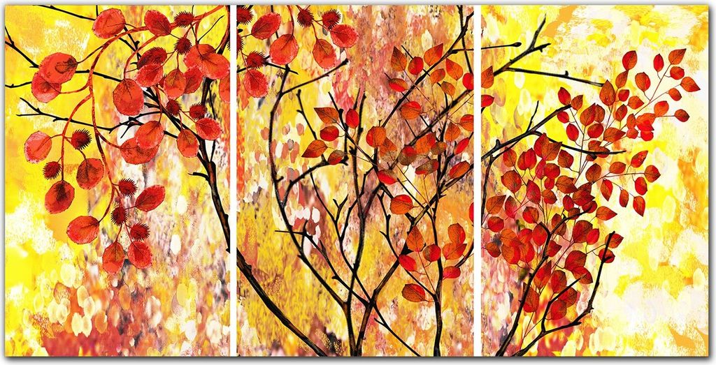 Coloray Bild aus Acryl 140 cm x 70 cm - Wanddekoration Wohnzimmer Bild auf Acrylglas Gehärtetes Acryl Dekoration Küche - Blätter Zweige