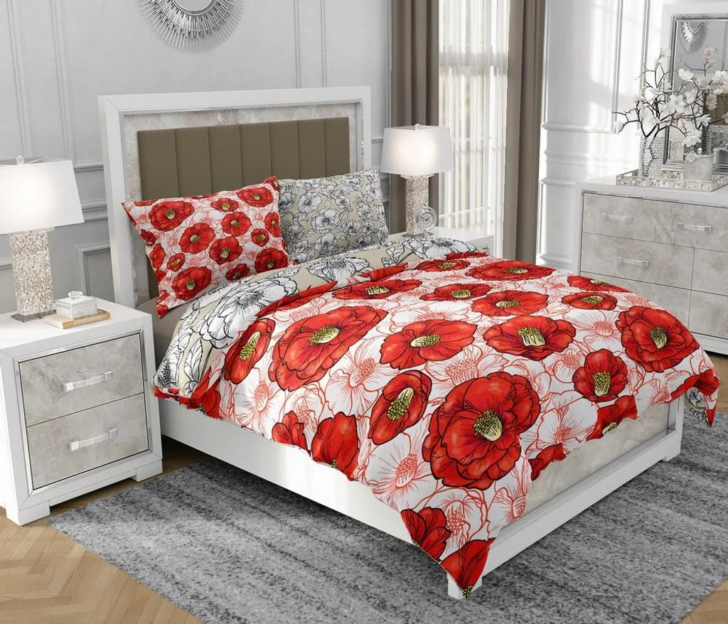 Biancheria da Letto SOVIO 140x200 100% Cotone Fiori Multicolore So.9030