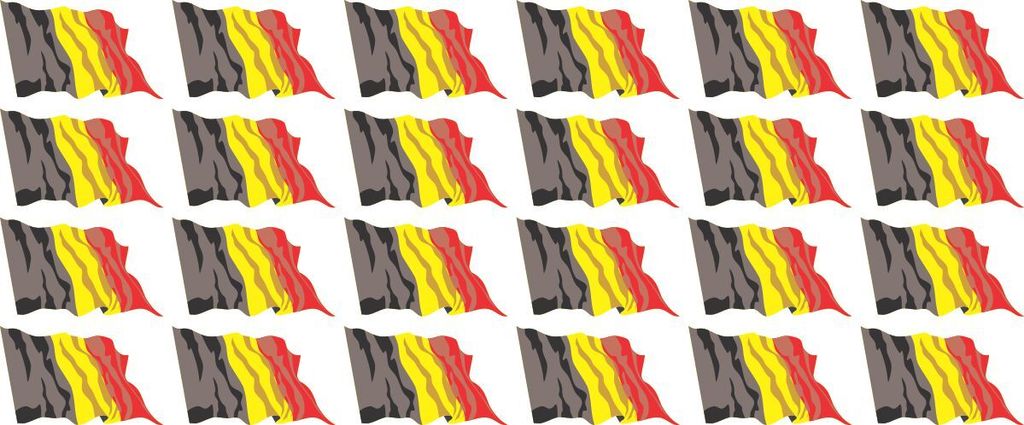 Mini Fahnen / Flaggen Set wehend - Pack wehend - 33x20mm - selbstklebender Aufkleber - Belgien - Sticker fürs Büro, Schule und zu Hause - 24 Stück