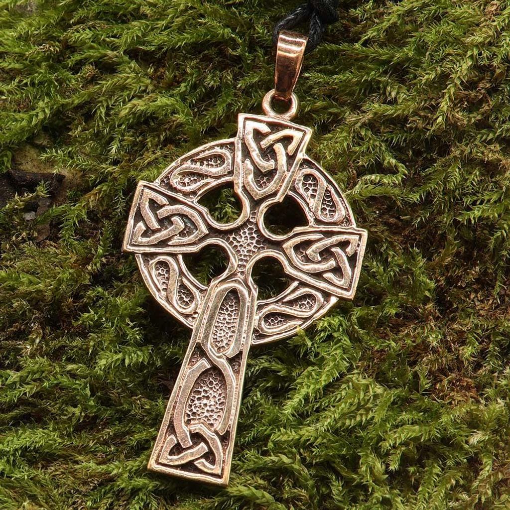 Drachensilber Keltisches Kreuz Anhänger Schmuck Bronze Kette