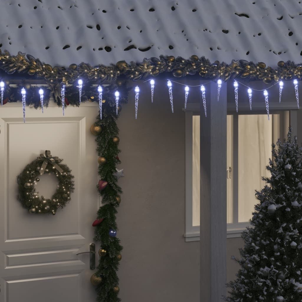 “2026 Moderne“Weihnachts-Eiszapfen-Licht 200 LEDs Kaltweiß 20 m Acryl PVC - Christbaumschmuck Designermöbel 6828810