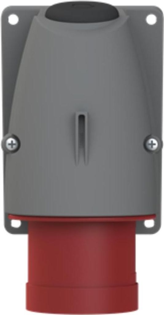 Amphenol 32 Ampere CEE Wandsteckverbinder 4-polig (3P+PE) Stift, Kodierung 6h rot 380/415V Frequenz 50 und 60Hz - 1
