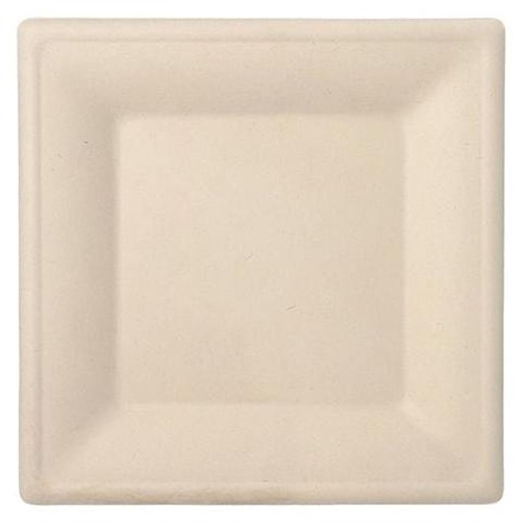 400 Teller, Zuckerrohr "pure" eckig 26 cm x 26 cm natur