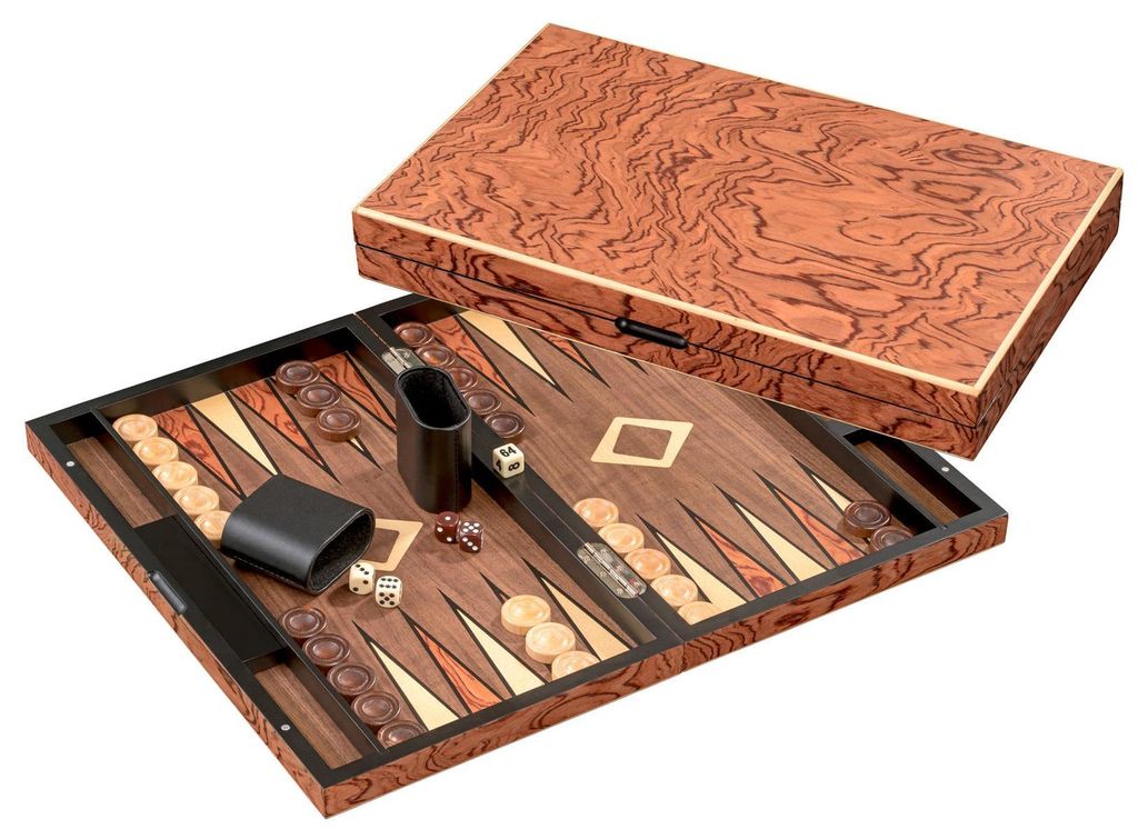 Philos Backgammon Spiel Kassette Ikaria Groß Holzbrett