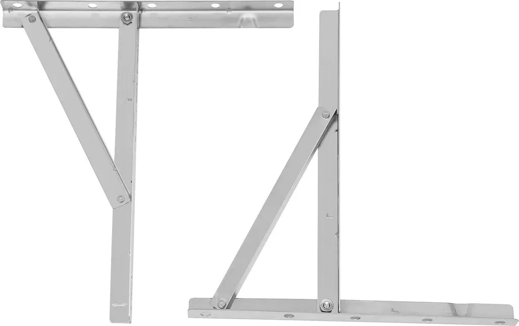 Support mural climatisation - Console double bras 200kg Argent 20cm - 6
