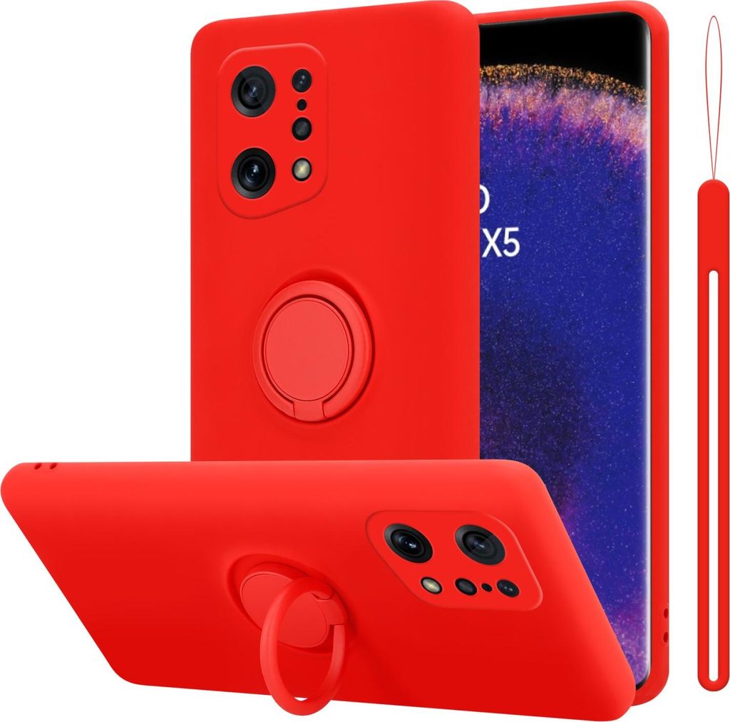 Cadorabo Hülle für Oppo FIND X5 Schutz Hülle in Rot Handyhülle TPU Etui Case Cover