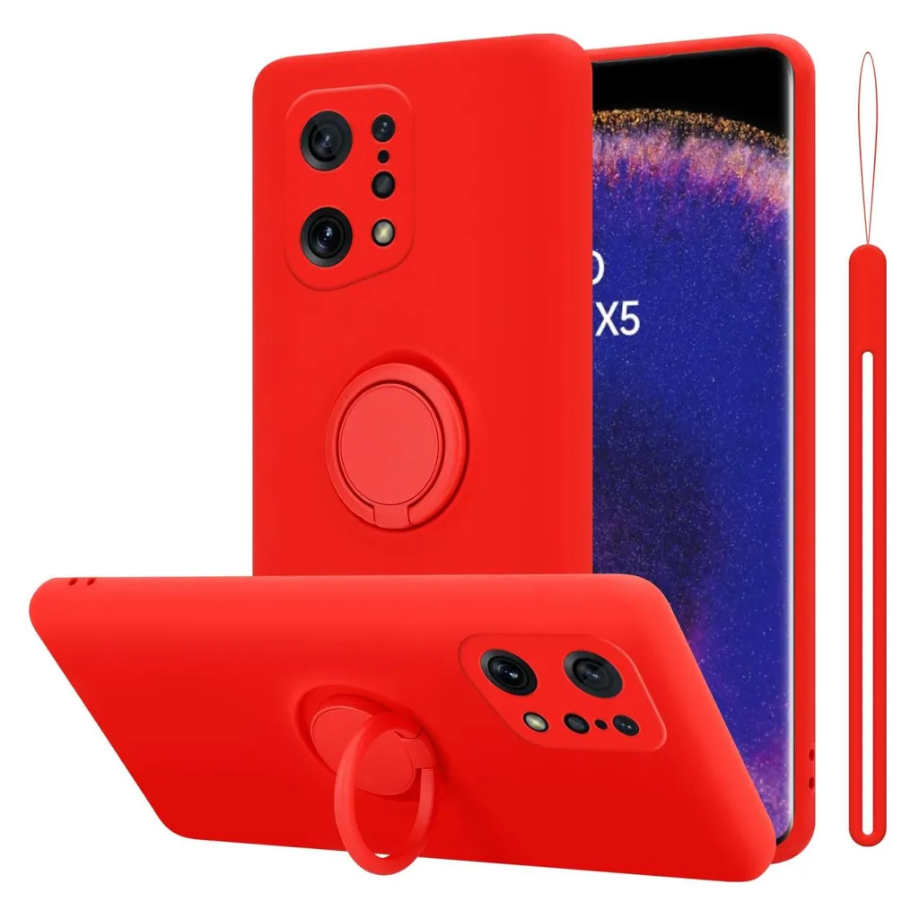 Cadorabo Custodia per Oppo FIND X5 Custodia protettiva in rosso Custodia per telefono cellulare Custodia TPU Cover - 1