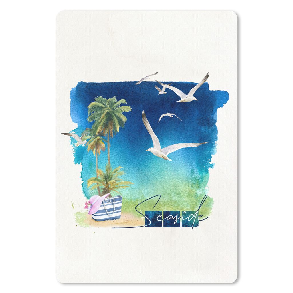 MuchoWow Mauspad Mousepad Strandtasche - Vogel - Palme - Strand 40x60 cm - Mousepads - Maus Mat - Pad - Mausunterlage - Schreibtisch Accesoire