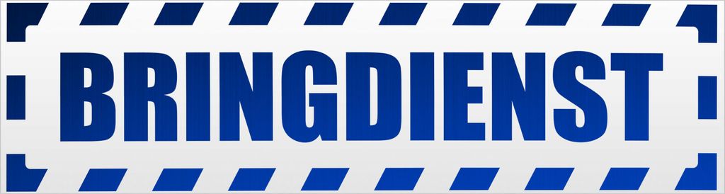 Kiwistar Bringdienst gestreift Magnetschild Schild magnetisch - 45cm Blau - reflektierend - Magnetfolie für Auto PKW Kfz