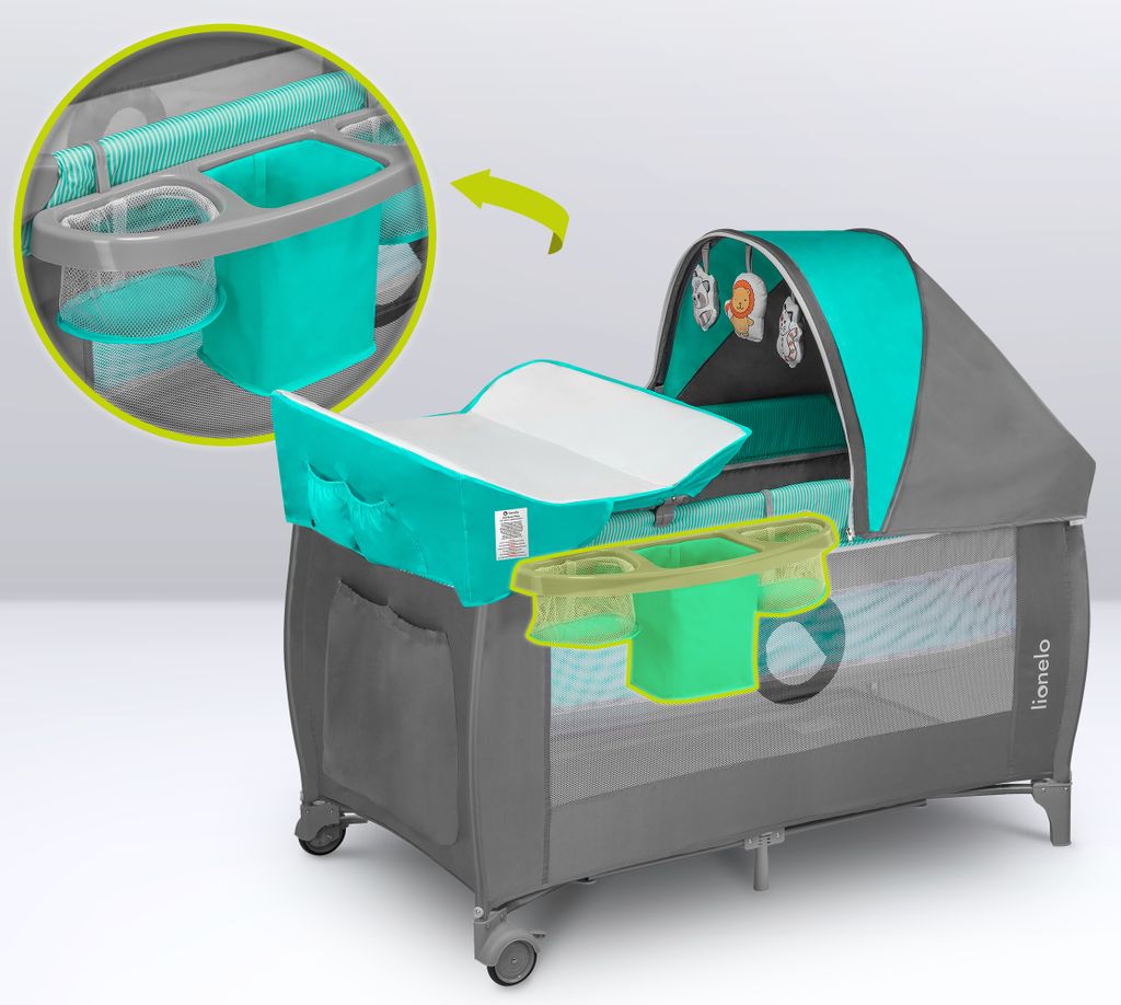 Lionelo Sven Plus 2in1 Baby Bett Laufstall Baby bis 15 kg Produktbild 7