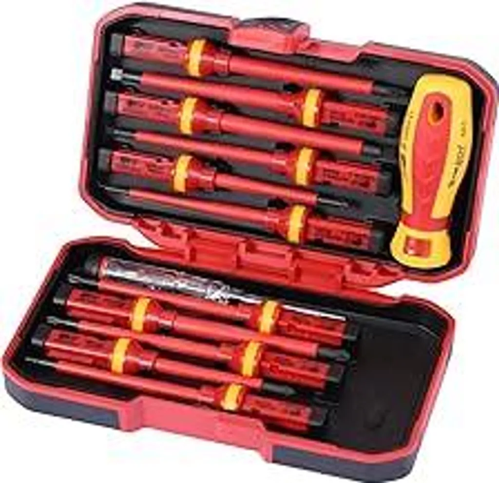 Kit Cacciaviti Isolati Geevorks 13 Pz con Tester - Acciaio S2 e TPR
