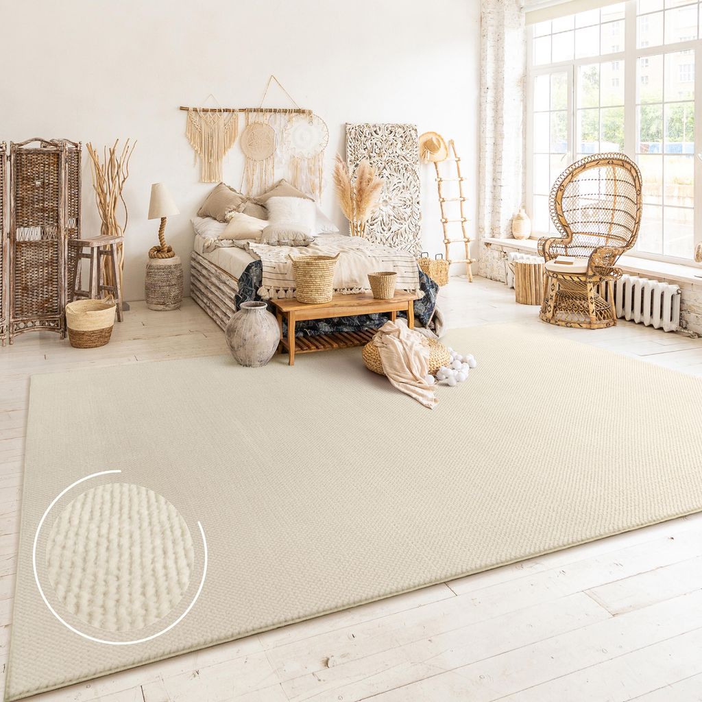 Tapis salon à poils courts Motif bohème scandinave Moderne Image du produit 