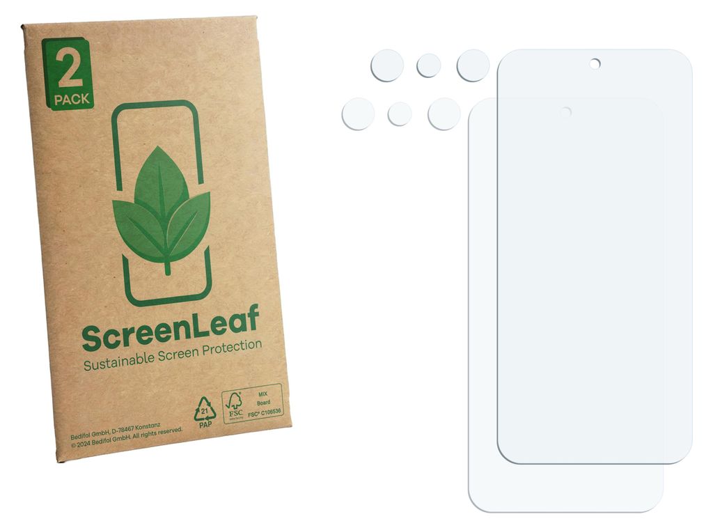 2x ScreenLeaf Schutzfolie für Vivo X300 FE (Display+Kamera) nachhaltiger Displayschutz Display Schutz Folie Klar Transparent