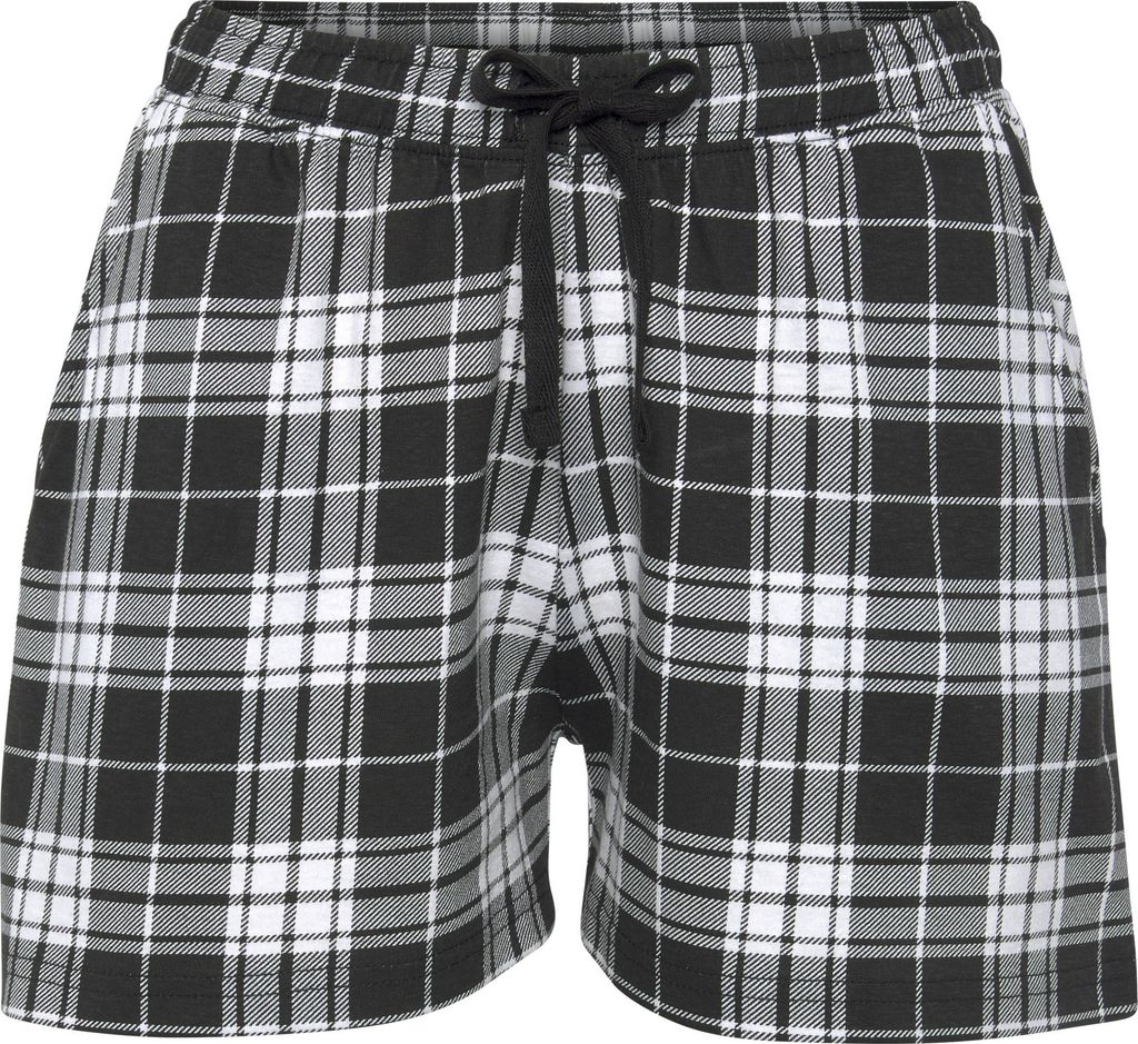 Vivance Dreams Pyjamashorts schwarz-weiß kariert Größe 32/34