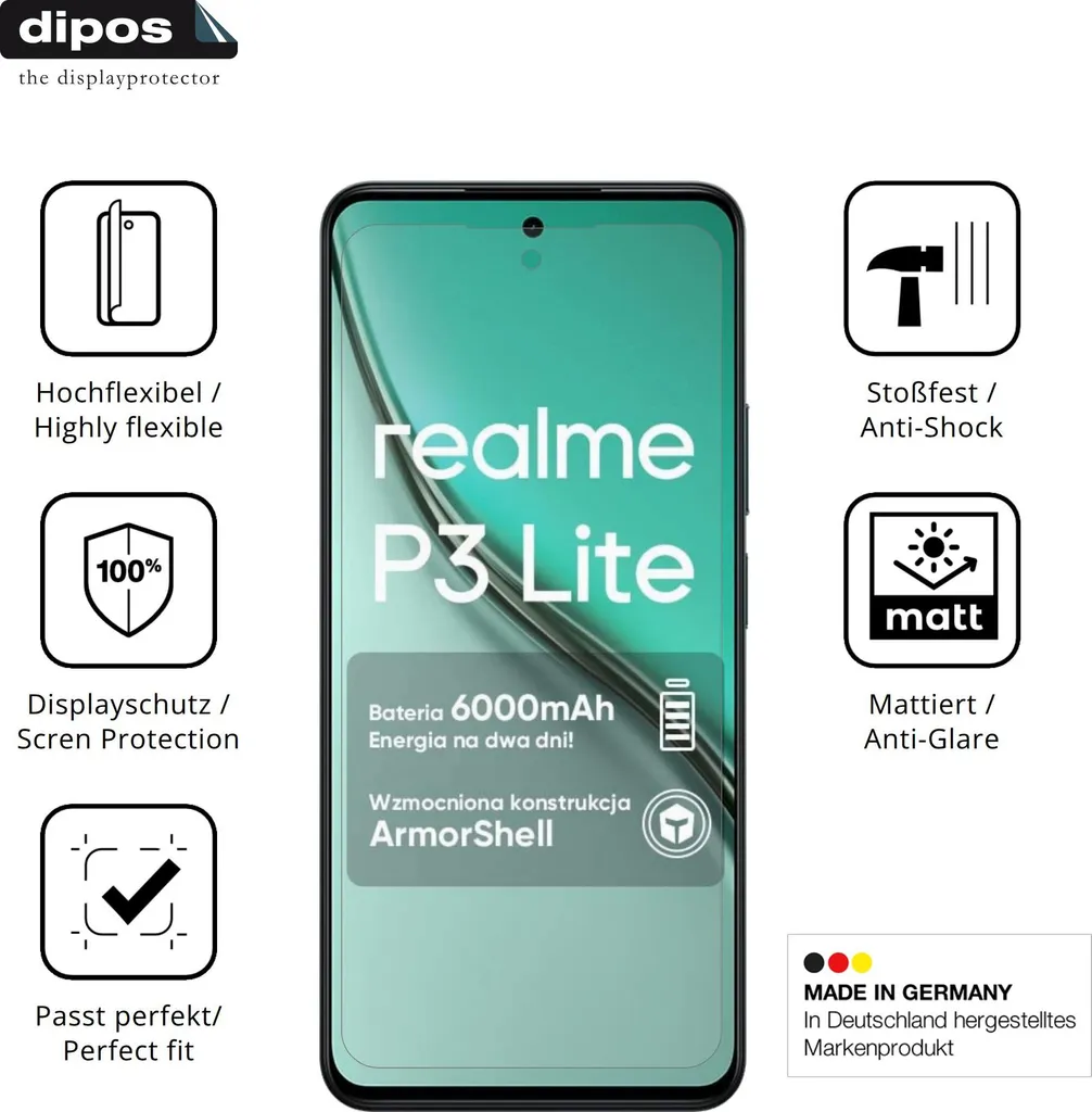 Realme P3 Lite 4G: Pack 2 Pellicole Matte. Stop Riflessi e Ditate! - 7