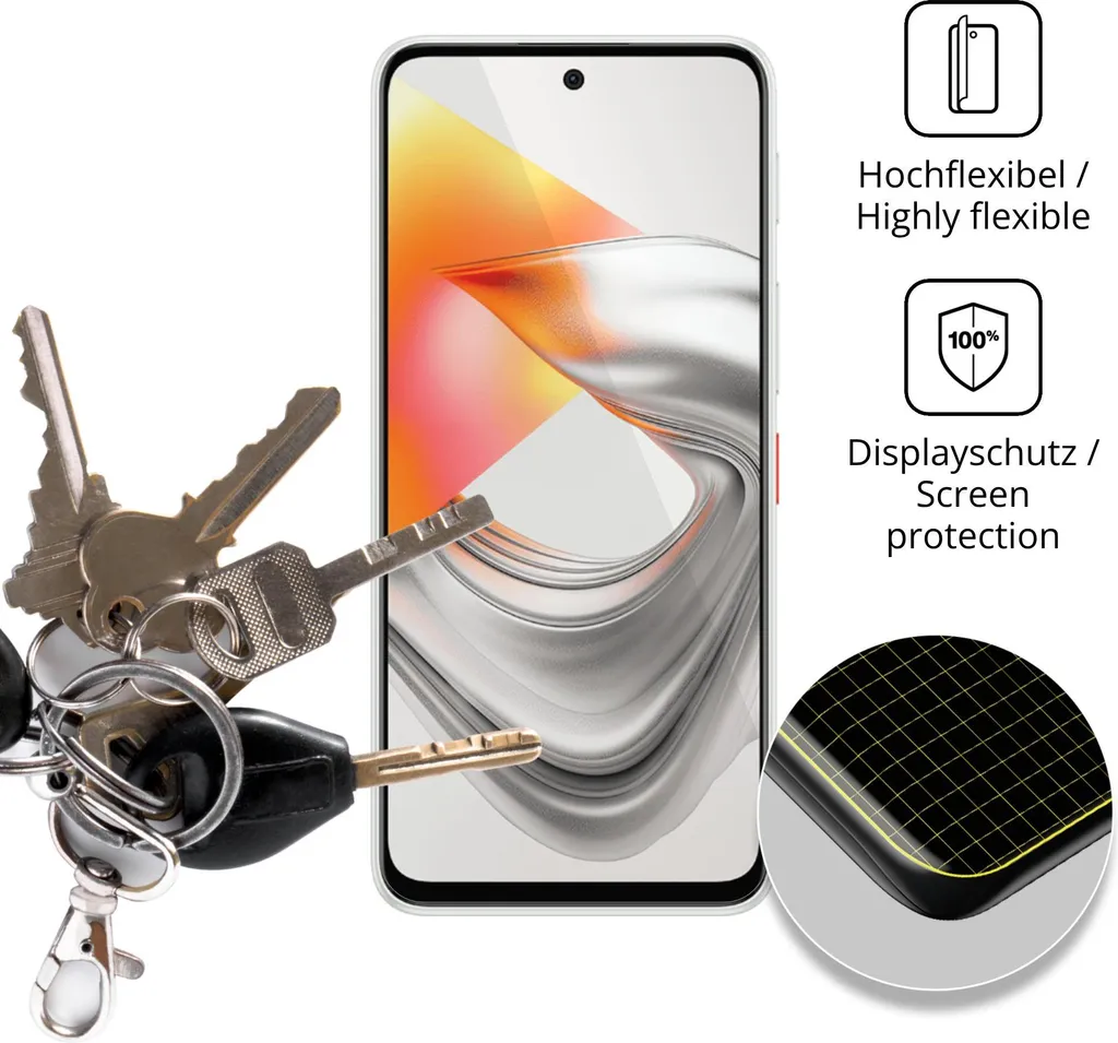 Dipos FLEX (3 Pezzi) Pellicola Protettiva Per HiSense A5 – Copertura Totale 3D, Antiurto - 4