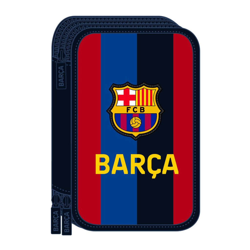FC Barcelona Federmäppchen 3-stöckig – Offizielles Lizenzprodukt Mit 39 Teilen