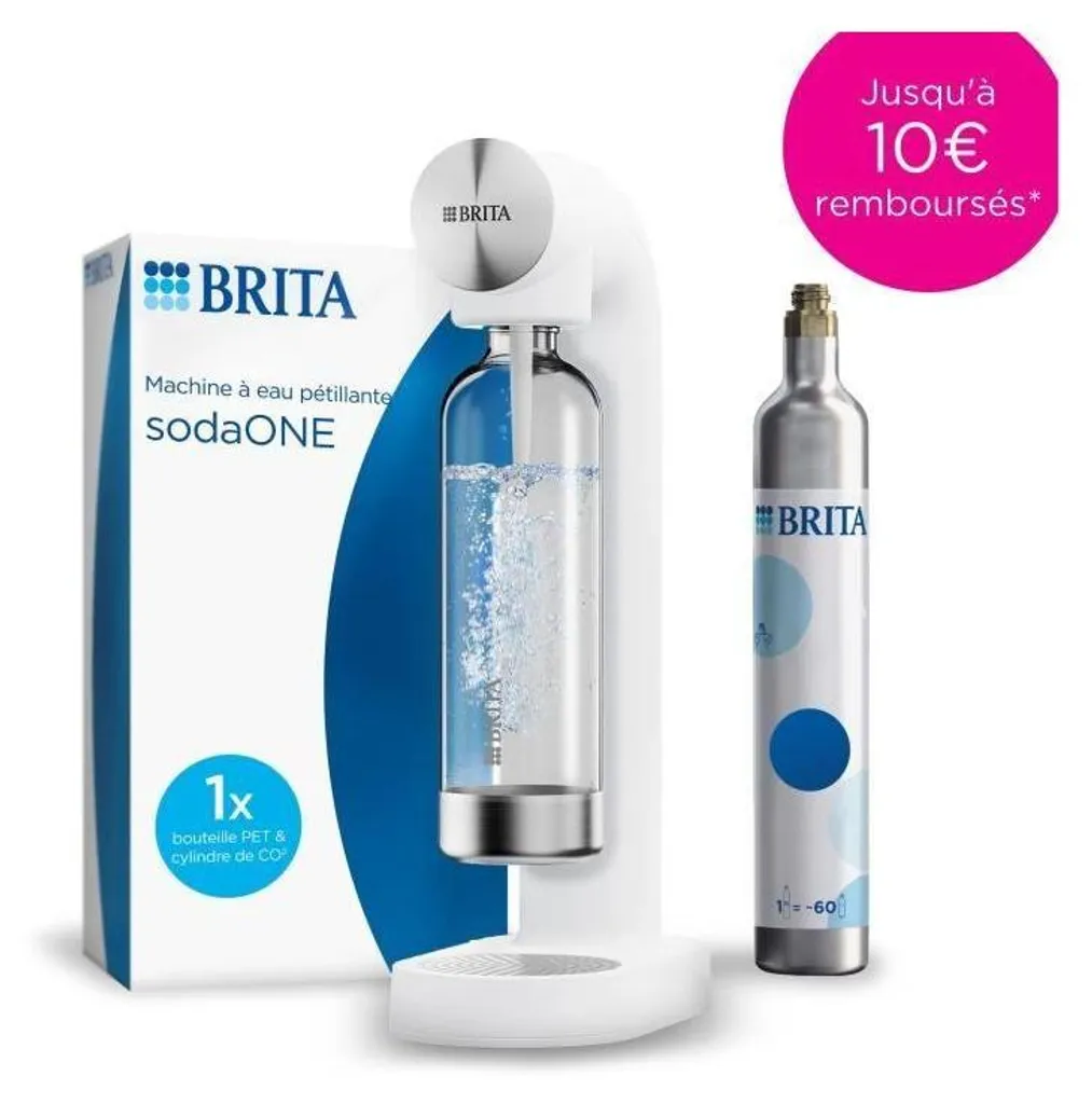 Gasatore BRITA SodaONE Bianco: Kit Completo Sostenibile + CO2