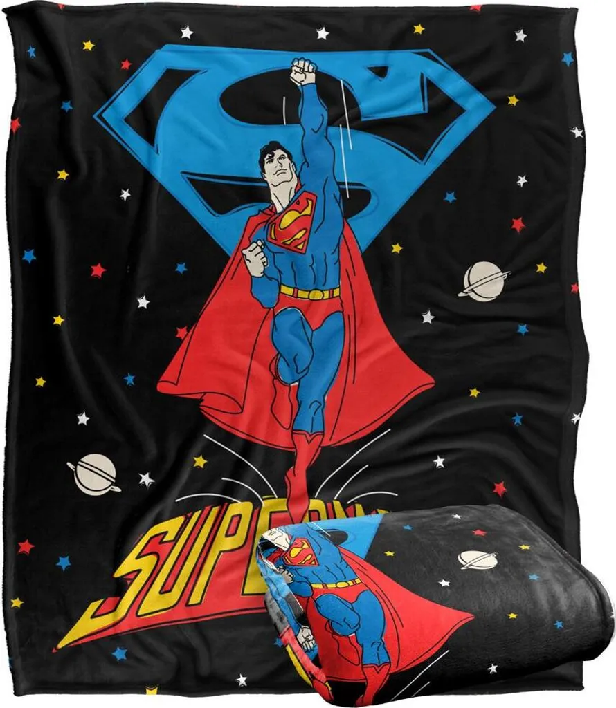 Superman Couverture Action Pose TV19040 - Plaid Polaire Doux Multicolore