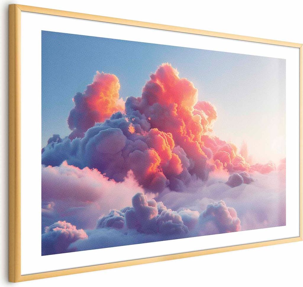 Posterpapier Poster - Dusk Spectacle: Clouds in Shades of Pink and Purple 90x60 cm Muster b-H-10030-ao-a