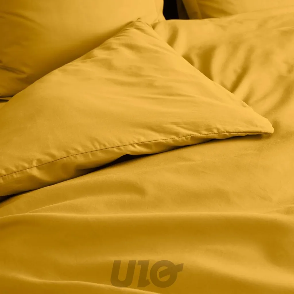 Housse de couette Douceur d'Intérieur 240x220cm Percale Coton Jaune - 2