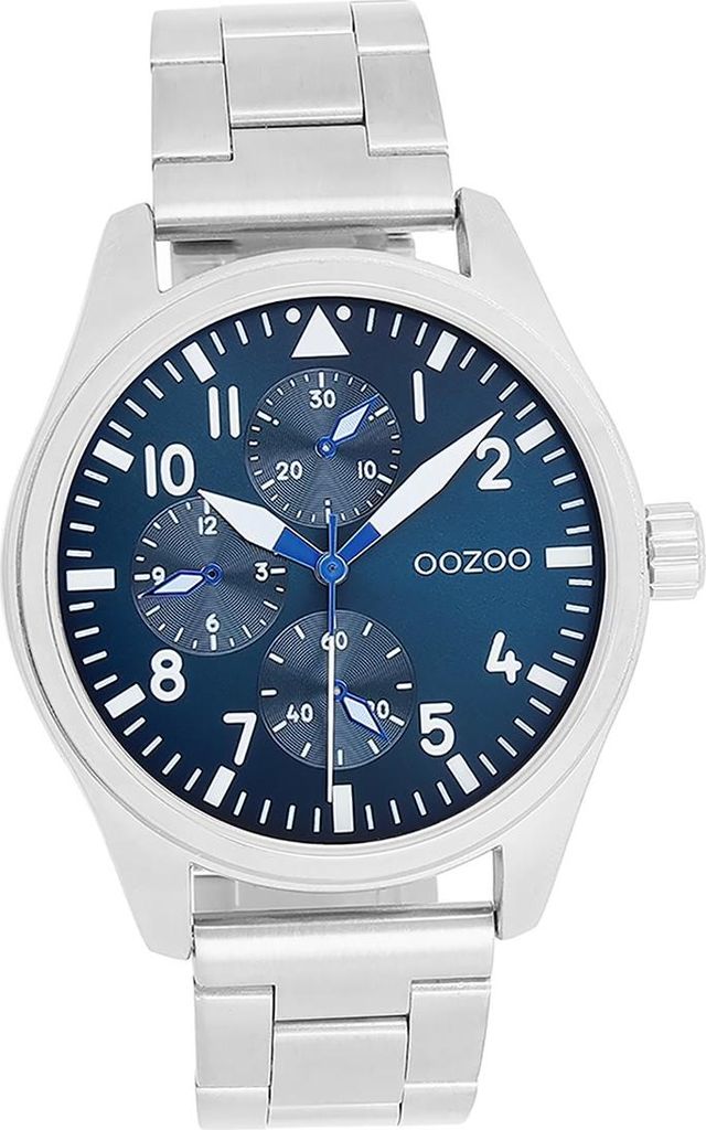 Oozoo Metall Herren Uhr cd- eyes Analog Quarzuhr Armband silber Timepieces D2UOC11505