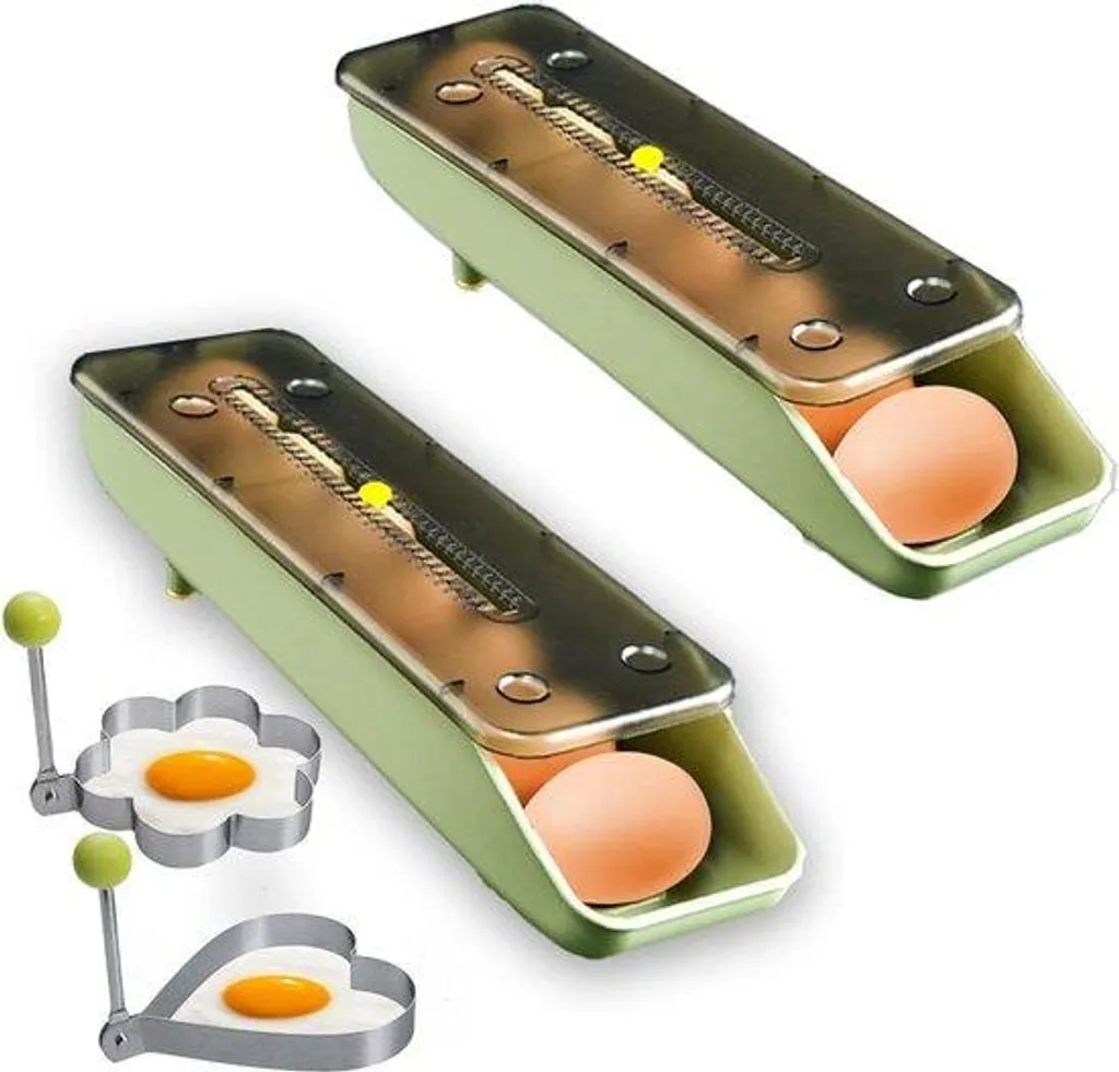 Bac à œufs pour réfrigérateur réglable et compact en coloris vert sauge
