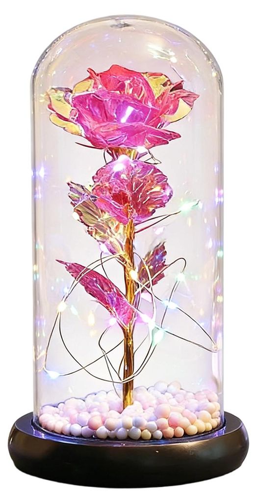 Rosenblumen-Geschenk für sie: Leuchtende, ewige Rose in einer Kuppel – romantisches Geschenk zum Jahrestag, Geburtstag, Valentinstag oder Weihna...