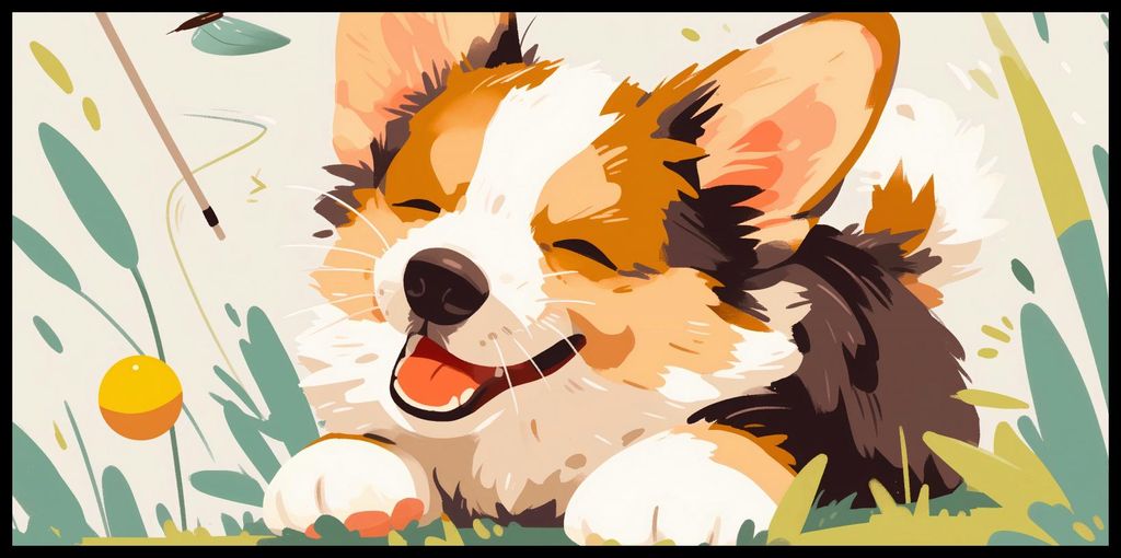 Plakat 91,3x44,5cm Sorgloser Corgi