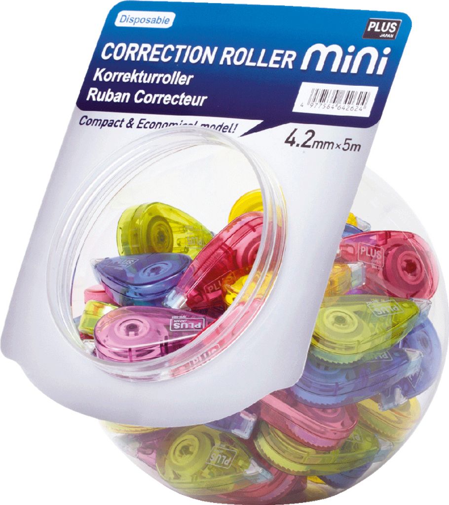 PLUS JAPAN Korrekturroller "MINI" 4,2 mm x 5 m Display 50 Roller