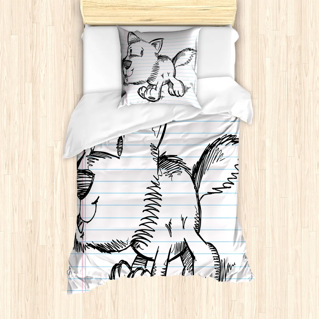 Copripiumino Antiacaro ABAKUHAUS Scribble Art per Soggetti Allergici