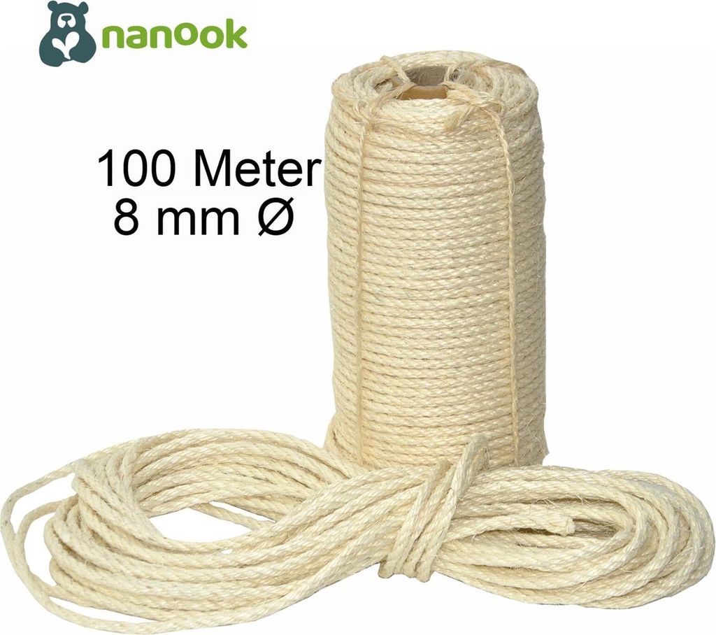 Arbre à chat corde en sisal naturel 8 mm - 100 m Image du produit 