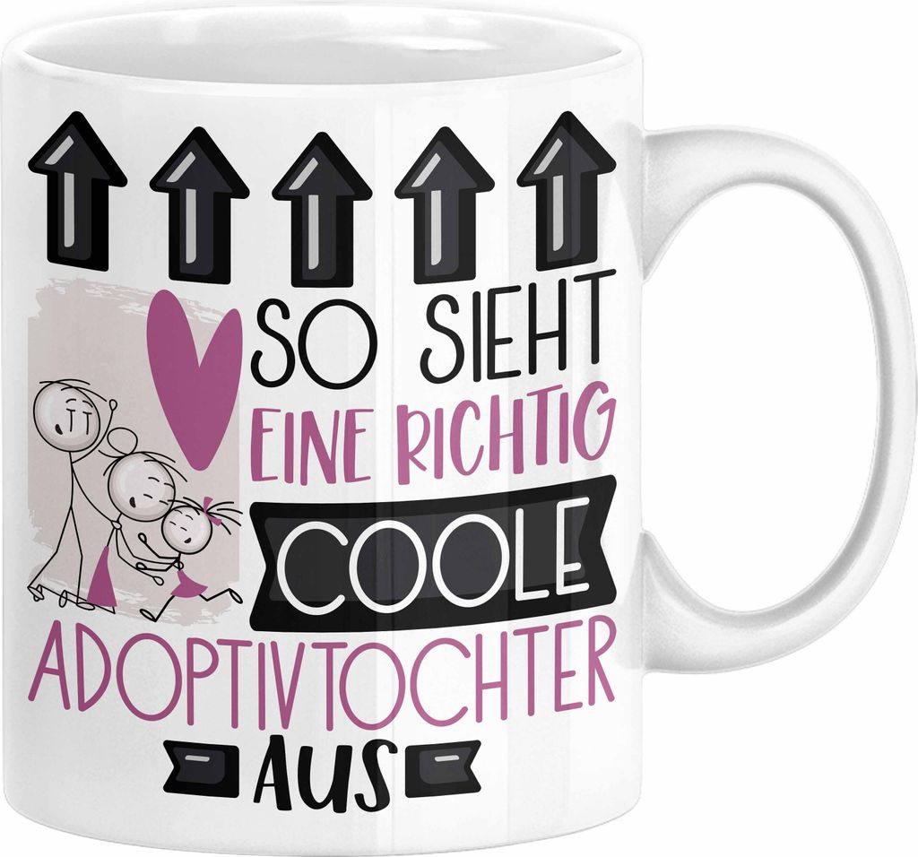 Adoptivtochter Geschenk Tasse Geschenkidee für Adoptivtochter Geburtstag Weihnachten Spruch So Sieht Eine Richtig Coole Adoptivtochter Aus Kaffee-...