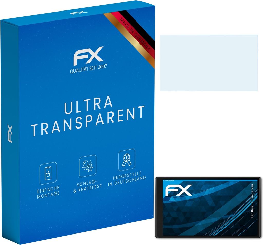 atFoliX FX-Clear 3x Schutzfolie kompatibel mit Garmin CamperVan Displayschutzfolie