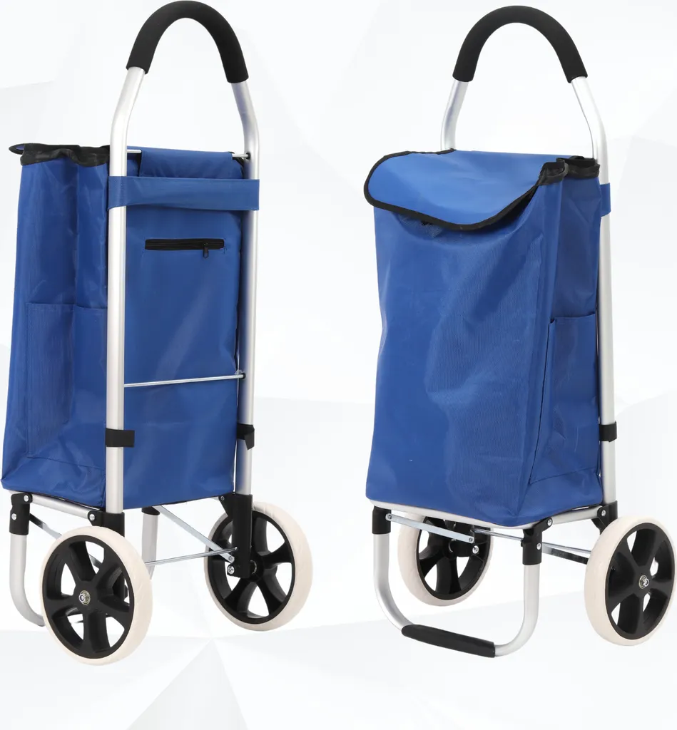 Carrello Spesa Blu per Famiglia | Silenzioso, Capiente e Leggero