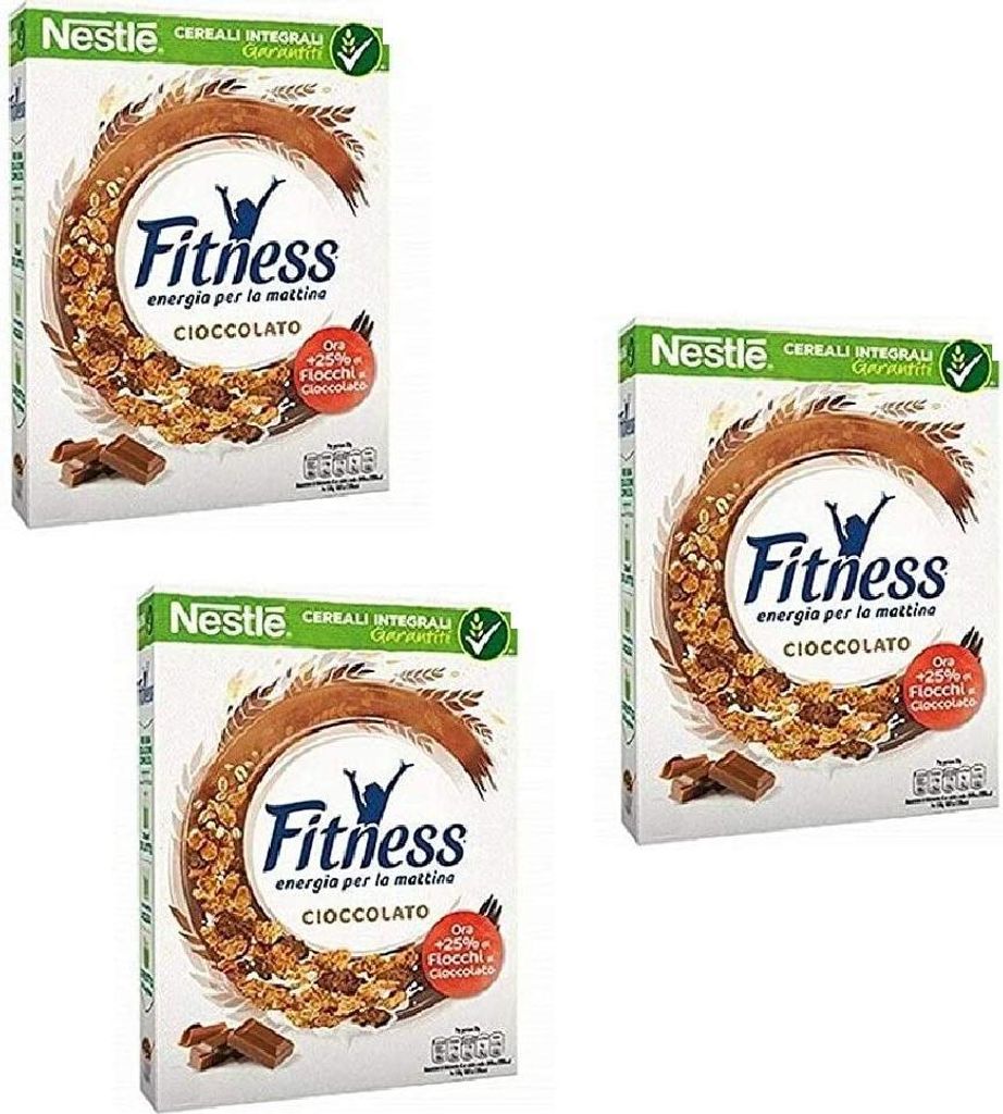 3x Nestlé Cereali Fitness Cioccolato Cerealien ganze Körner Schokolade 375 gr