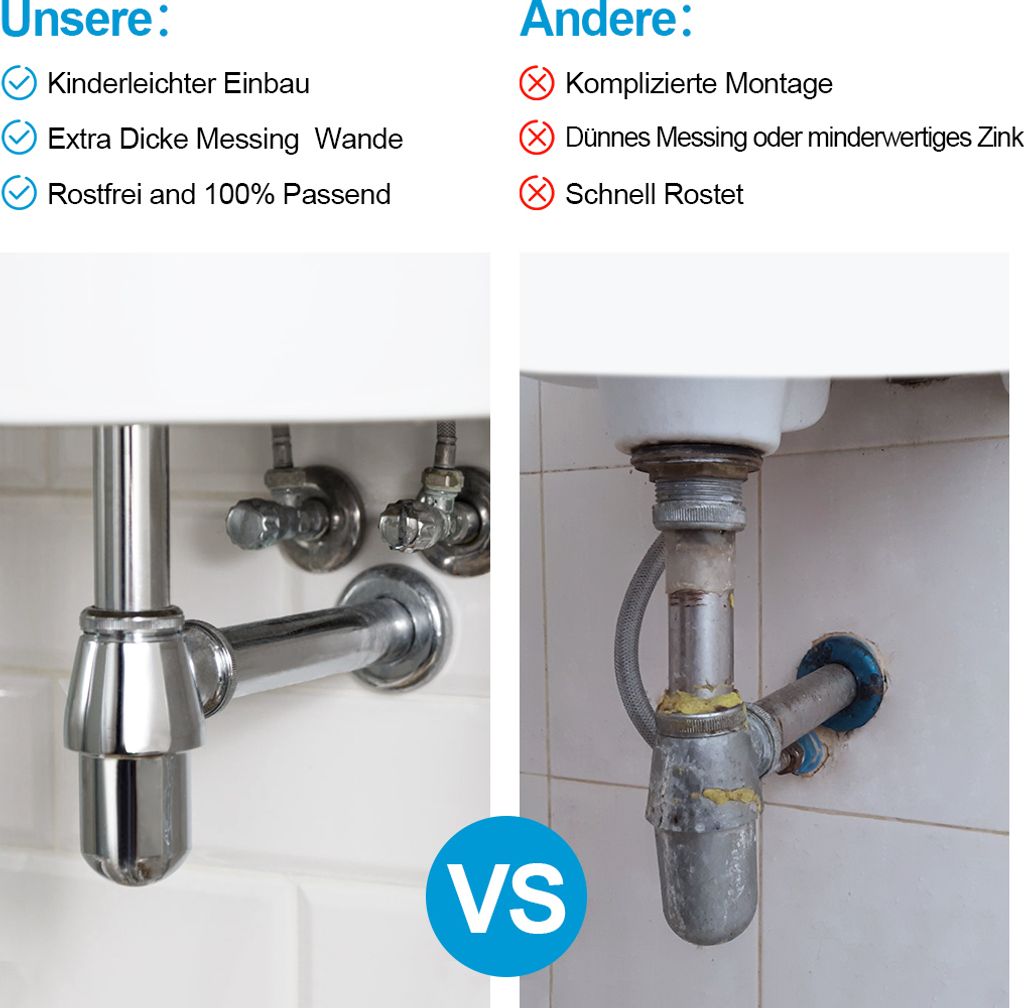 Heilmetz Universal Siphon Waschbecken und Ablaufventil Produktbild 6