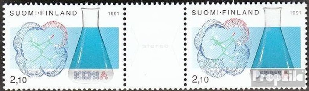 Briefmarken Finnland 1991 Mi 1157-1158 Zwischenstegpaar (kompl.Ausg.) postfrisch Chemische Gesellschaft