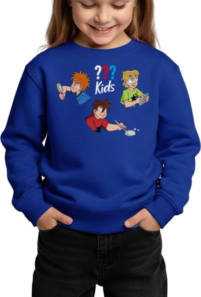 Spreadshirt Die Drei Fragezeichen Kids Detektive Kinder/Teenager Premium Pullover, 122/128 (6 Jahre), Royalblau