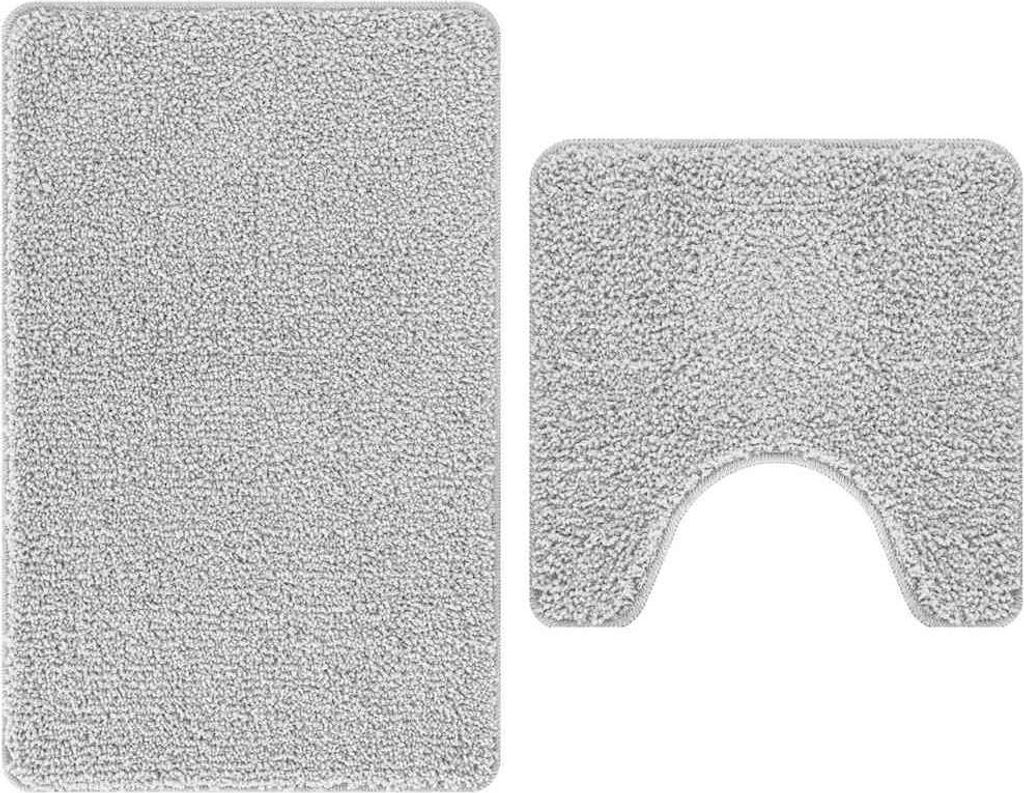 vidaXL Anti-Rutsch Badematten-Set 2 pcs Grau PP