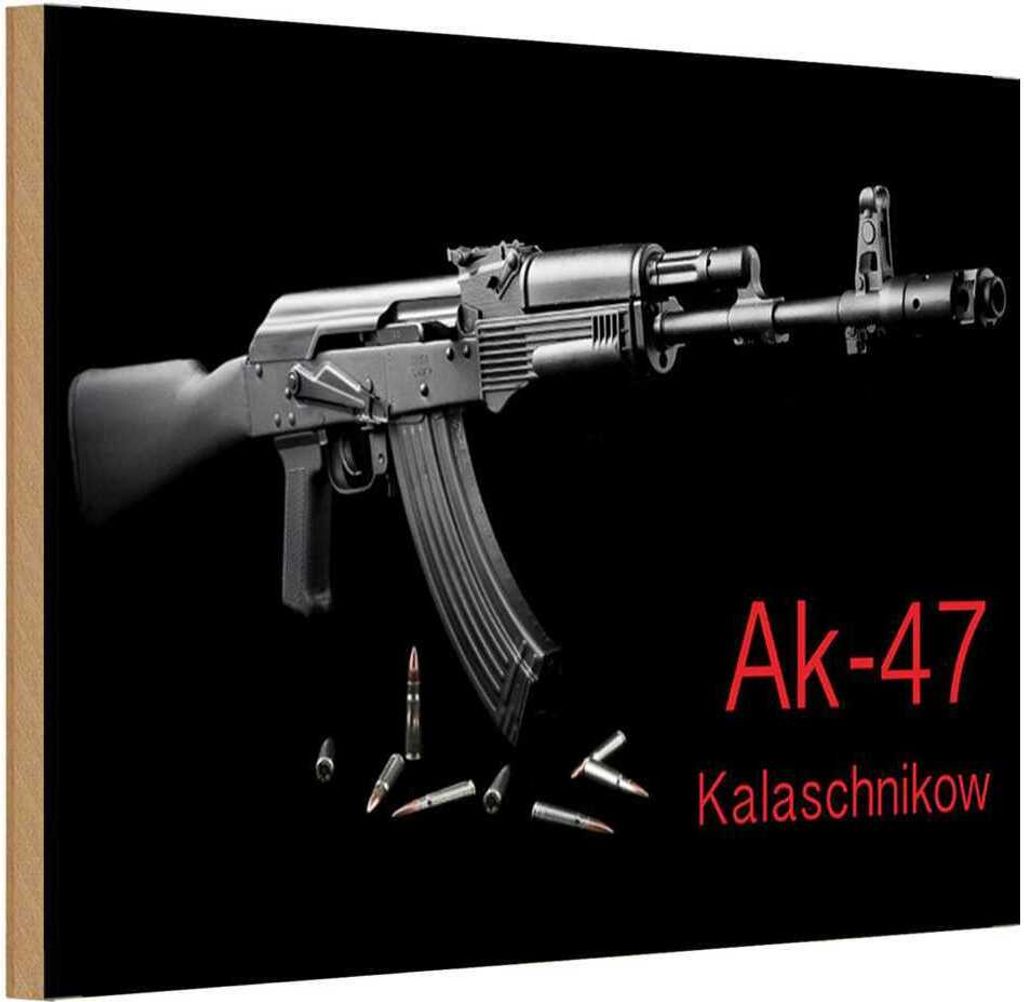 vianmo Holzschild 12x18 cm Gewehr AK-47 Kalaschnikow Produktbild 