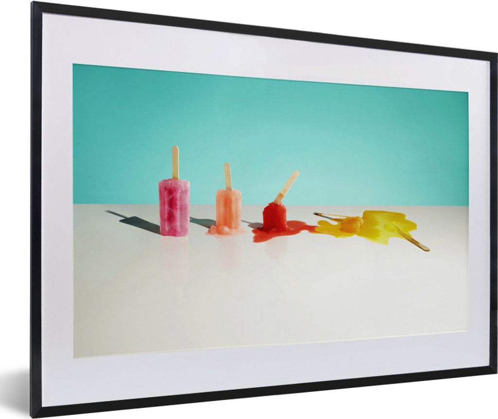 MuchoWow MuchoWow Gerahmtes Poster Fünf Farben verschmelzen 60x40 cm - Poster mit zchwarzem Bilderrahmen - Schlafzimmer - Plakat in Rahmen - D...