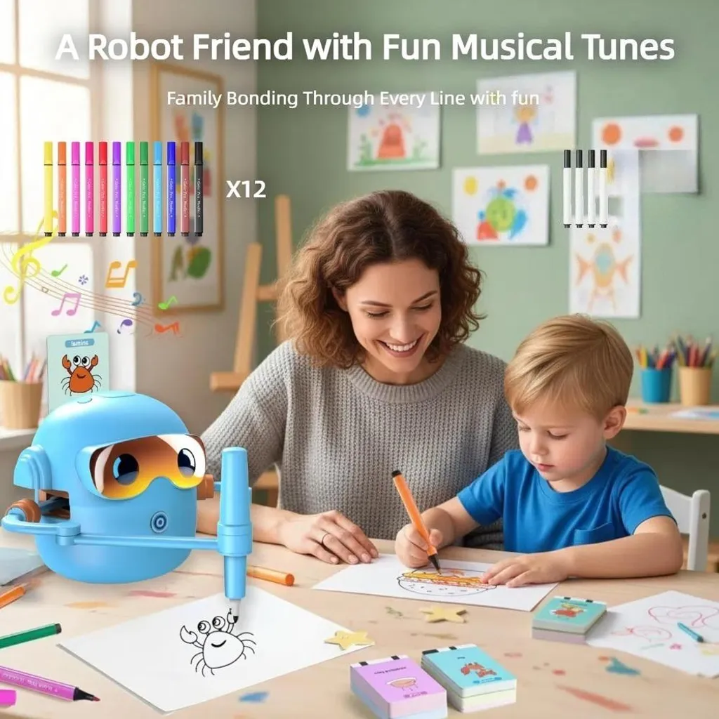 Robot de dessin interactif à commande vocale et 100 modèles - 11