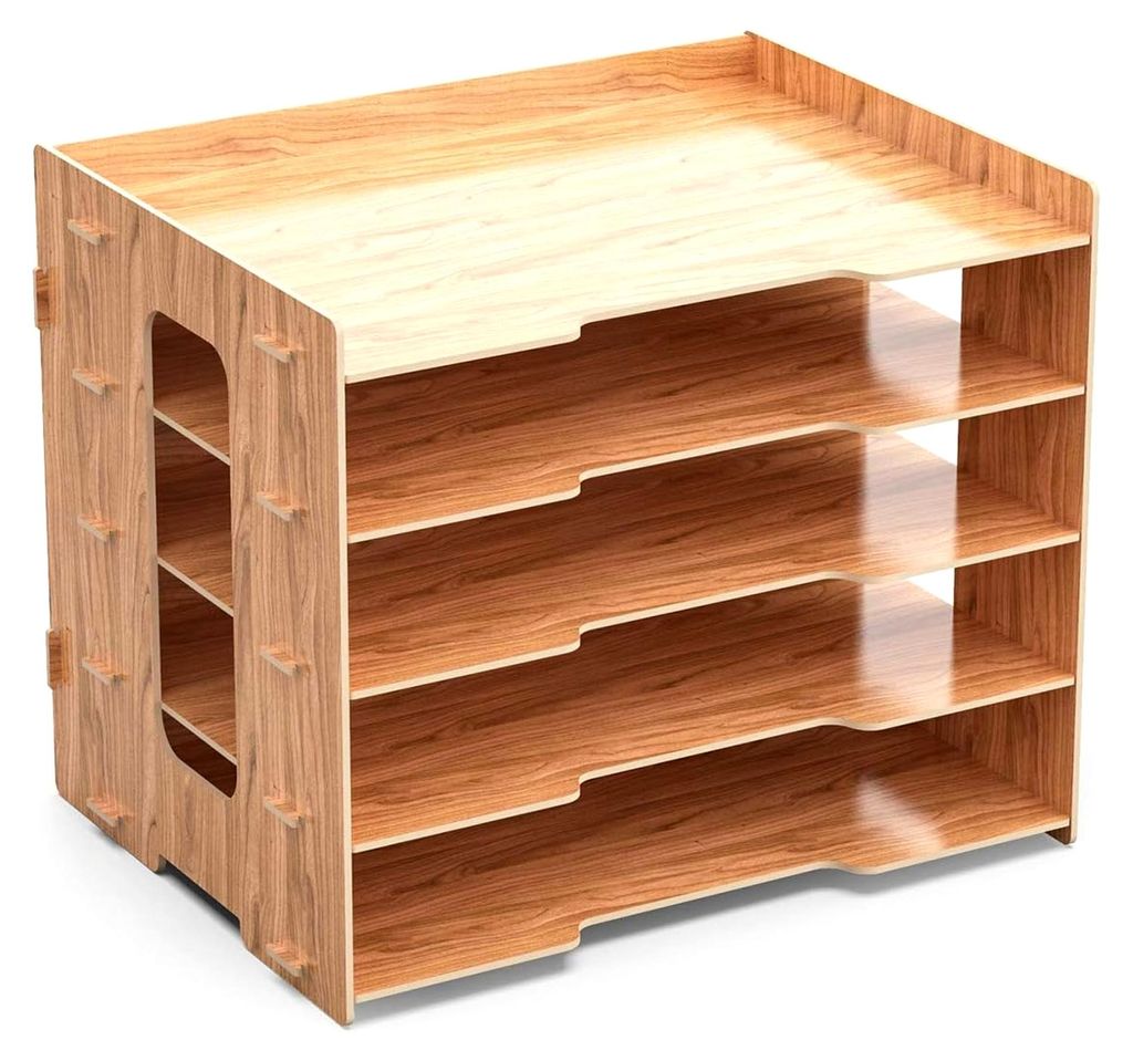 A4 Papierablage stapelbar, Holz für das Büro