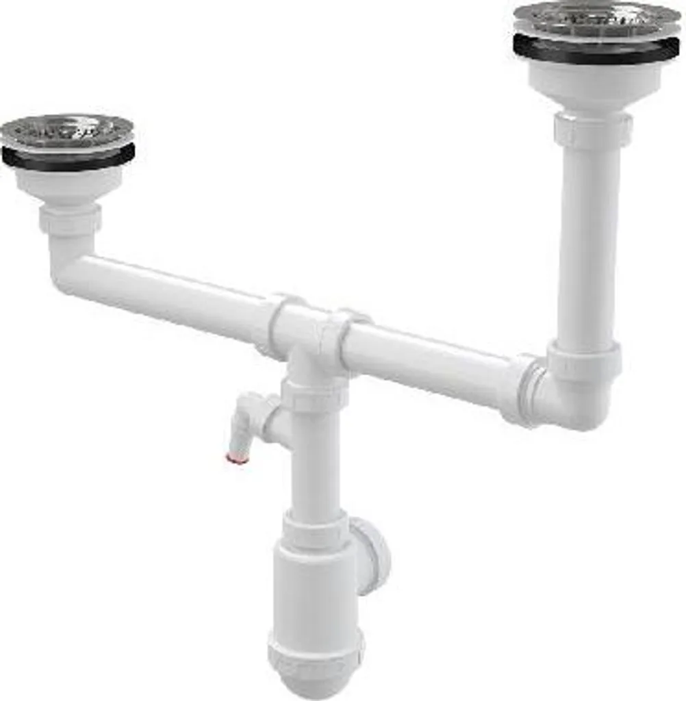 Sifone Alcadrain A454P Doppio Lavello DN115 Inox Offerta Speciale