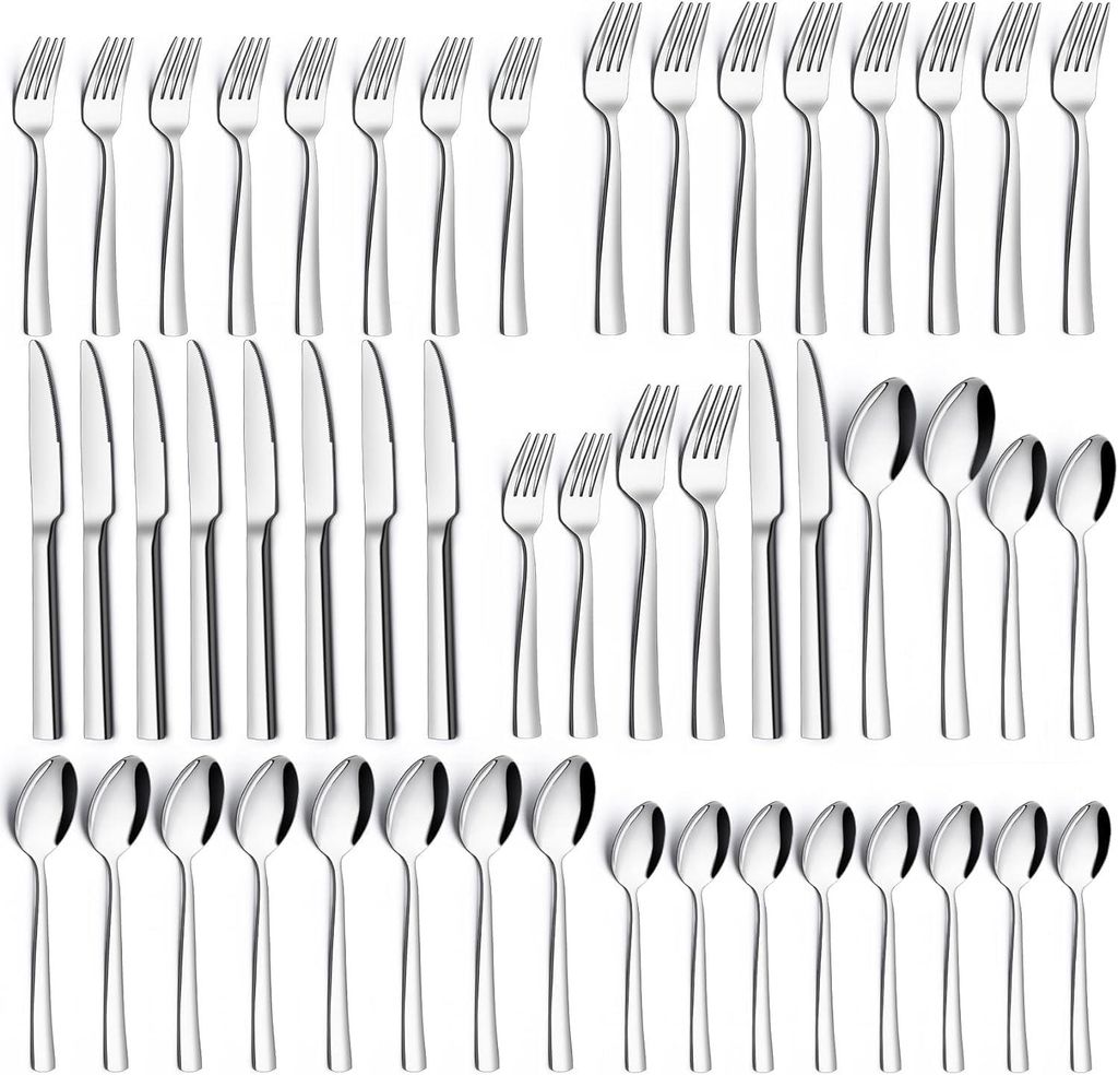 Besteck Set 60 teilig Edelstahl für 12 Personen Essbesteck Produktbild 