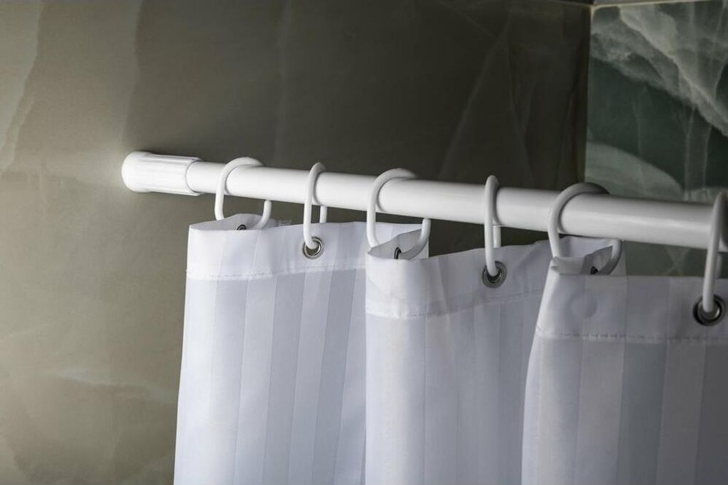 Teleskop-Duschstange 110-200cm, Aluminium, Weiß