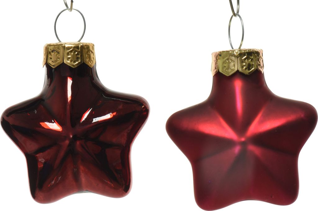 Christbaumschmuck Sterne 4cm Glas 12 Stück - Ochsenblut Produktbild 