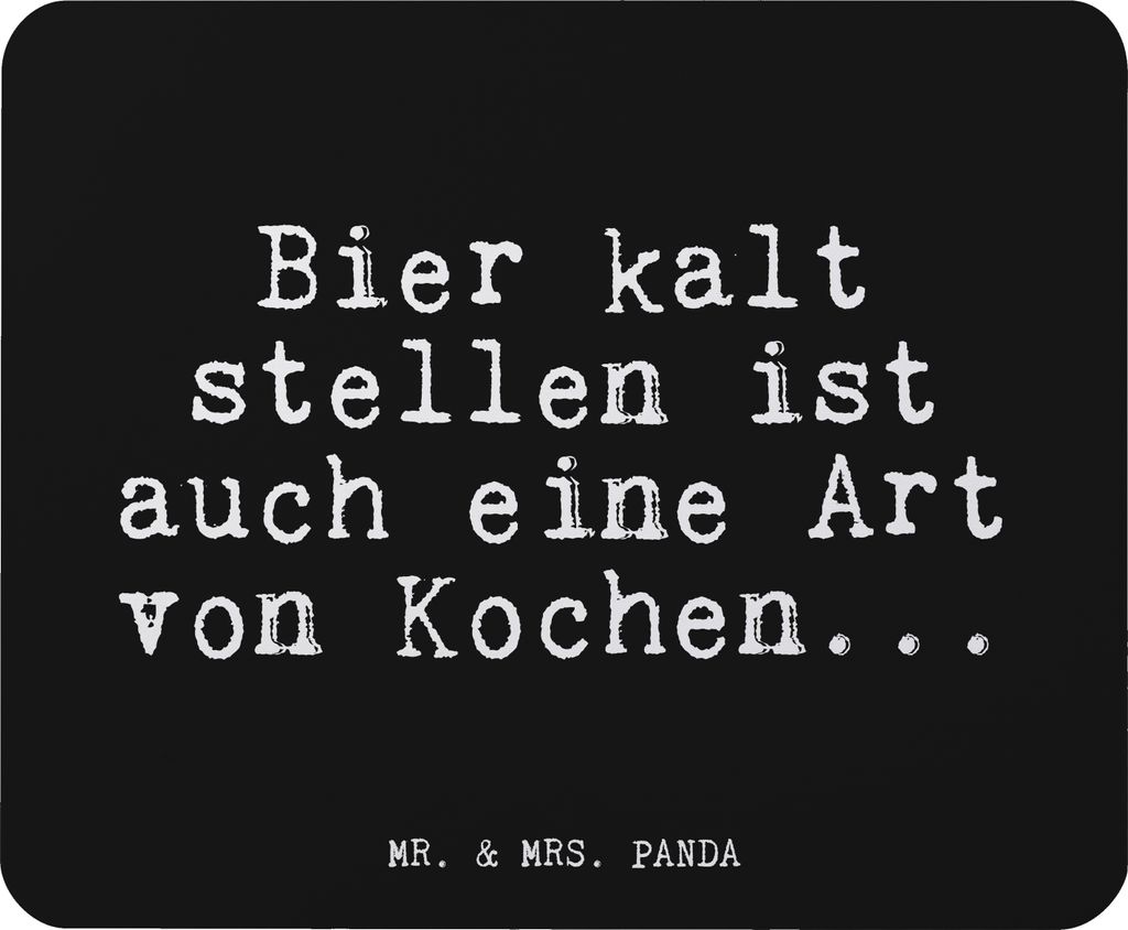 Mr. & Mrs. Panda Mauspad Bier kalt stellen ist... - Schwarz - Geschenk, bester Papa, Männer, Mann, pc, mausunterlage, Mouse Pad, Partner, Mousepad...